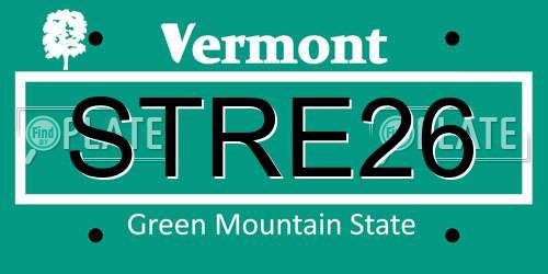 STRE26 Vermont License Plate