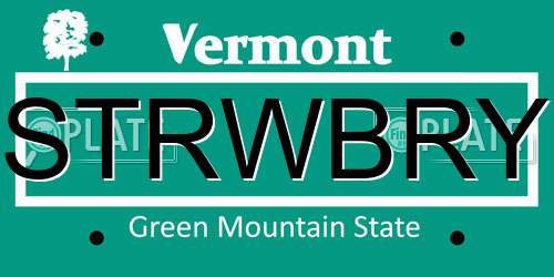 STRWBRY Vermont License Plate