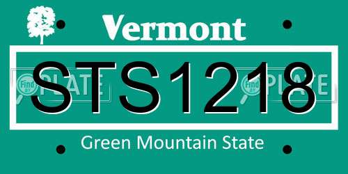 STS1218 Vermont License Plate