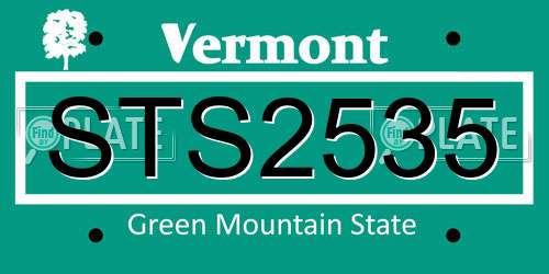 STS2535 Vermont License Plate