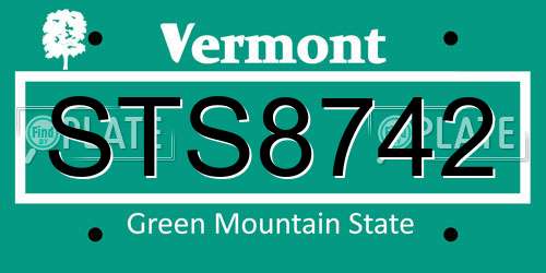 STS8742 Vermont License Plate