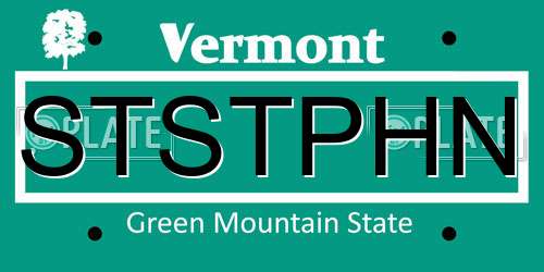 STSTPHN Vermont License Plate