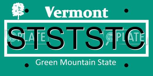 STSTSTC Vermont License Plate