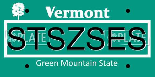 STSZSES Vermont License Plate