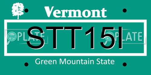 STT15I Vermont License Plate