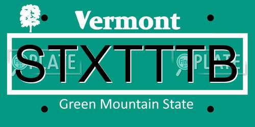 STXTTTB Vermont License Plate