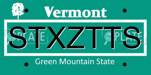 STXZTTS Vermont License Plate