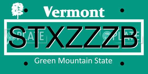 STXZZZB Vermont License Plate
