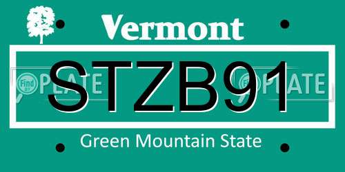 STZB91 Vermont License Plate