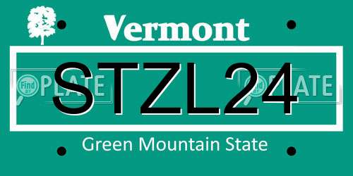 STZL24 Vermont License Plate
