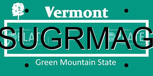 SUGRMAG Vermont License Plate
