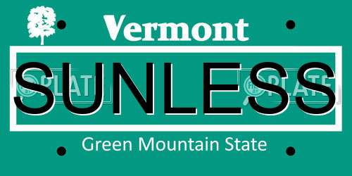 SUNLESS Vermont License Plate