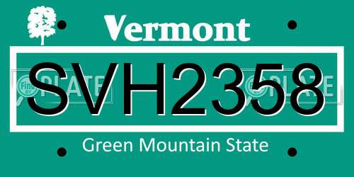 SVH2358 Vermont License Plate