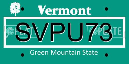 SVPU73 Vermont License Plate