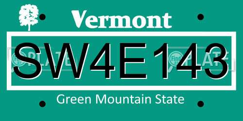SW4E143 Vermont License Plate