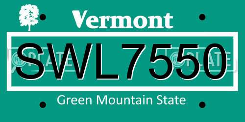 SWL7550 Vermont License Plate