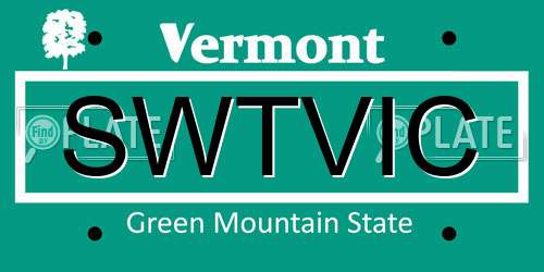 SWTVIC Vermont License Plate