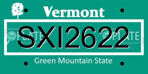 SXI2622 Vermont License Plate