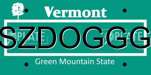 SZDOGGG Vermont License Plate