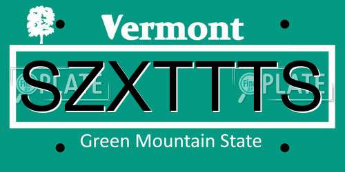 SZXTTTS Vermont License Plate