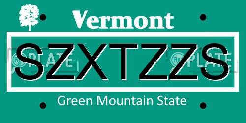 SZXTZZS Vermont License Plate