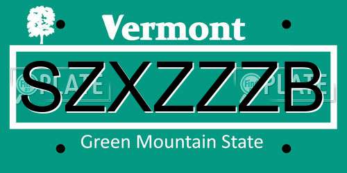 SZXZZZB Vermont License Plate