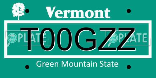T00GZZ Vermont License Plate