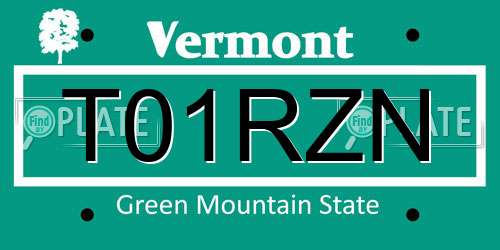 T01RZN Vermont License Plate