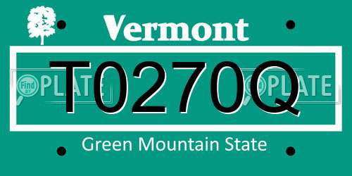 T0270Q Vermont License Plate