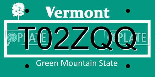 T02ZQQ Vermont License Plate