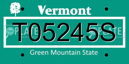 T05245S Vermont License Plate