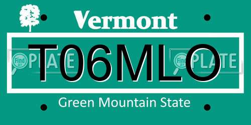 T06MLO Vermont License Plate