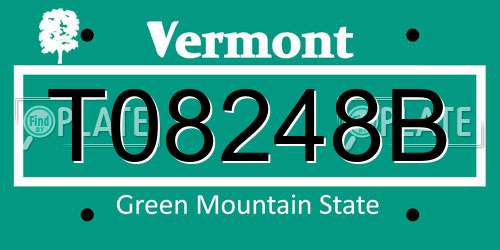 T08248B Vermont License Plate