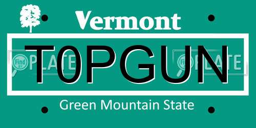T0PGUN Vermont License Plate
