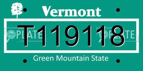 T119118 Vermont License Plate