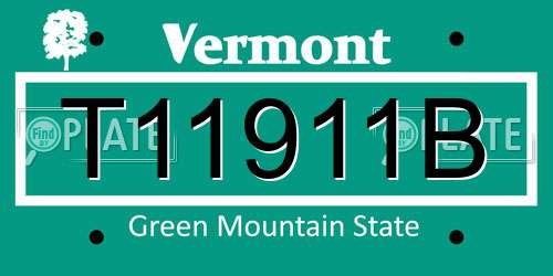 T11911B Vermont License Plate