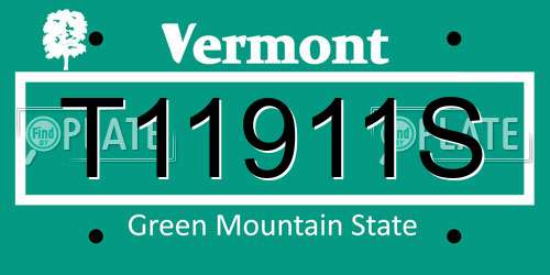 T11911S Vermont License Plate