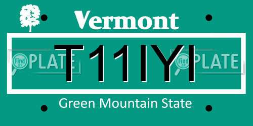 T11IYI Vermont License Plate