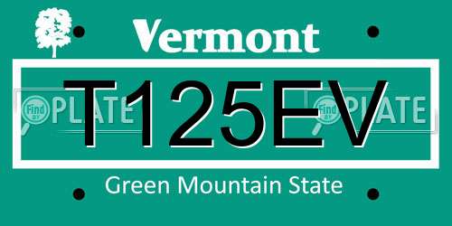 T125EV Vermont License Plate