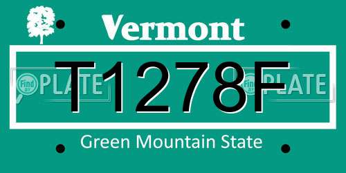 T1278F Vermont License Plate