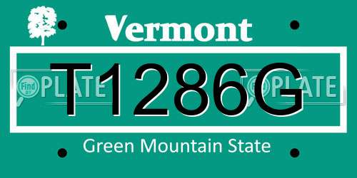 T1286G Vermont License Plate