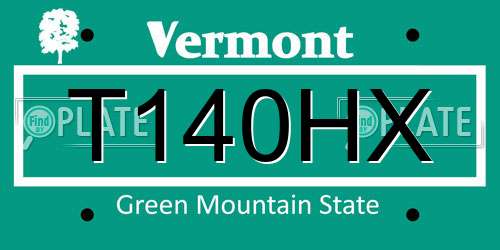 T140HX Vermont License Plate