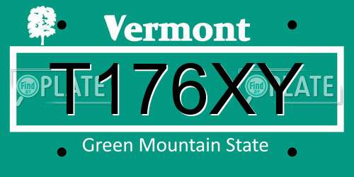 T176XY Vermont License Plate