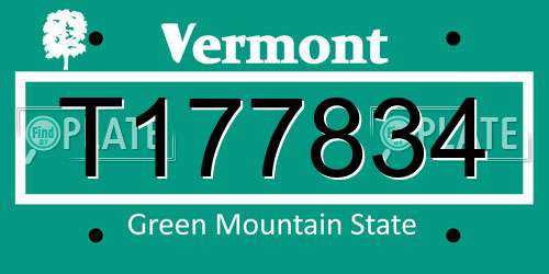 T177834 Vermont License Plate