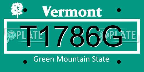 T1786G Vermont License Plate