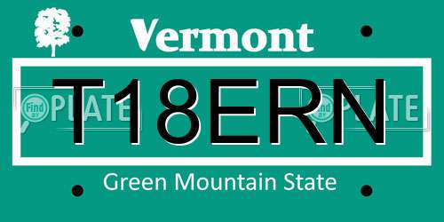 T18ERN Vermont License Plate