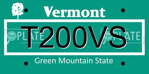 T200VS Vermont License Plate