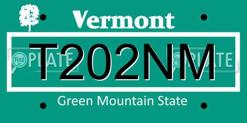 T202NM Vermont License Plate