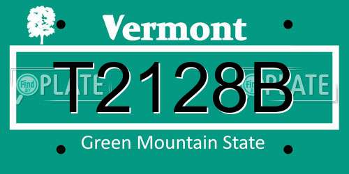 T2128B Vermont License Plate