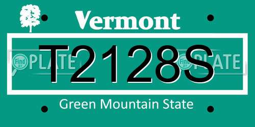 T2128S Vermont License Plate